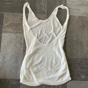 Backless White Sleeveless Knit Dress/Coverup